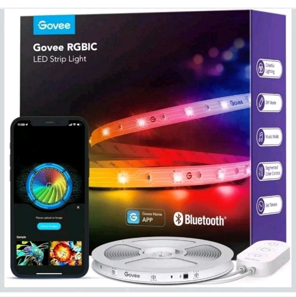 Govee RGBIC LED Strip Lights, Smart LED Lights for Bedroom, Bluetooth 16.4 Ft